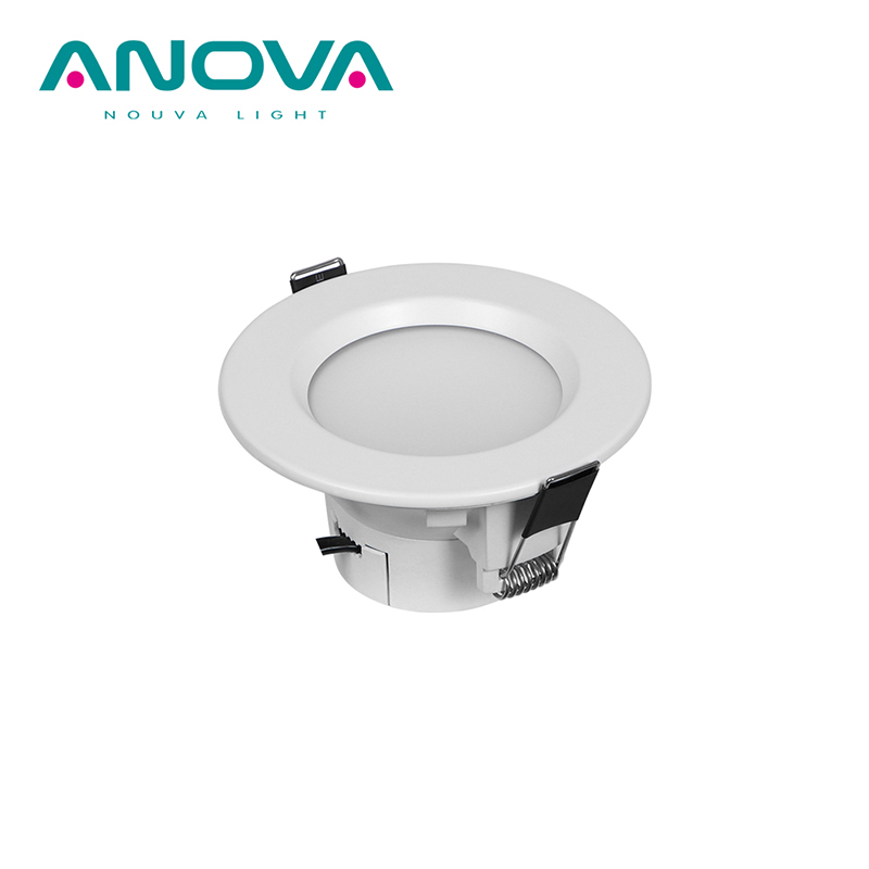 How is the anti-glare design of ceiling downlight achieved?